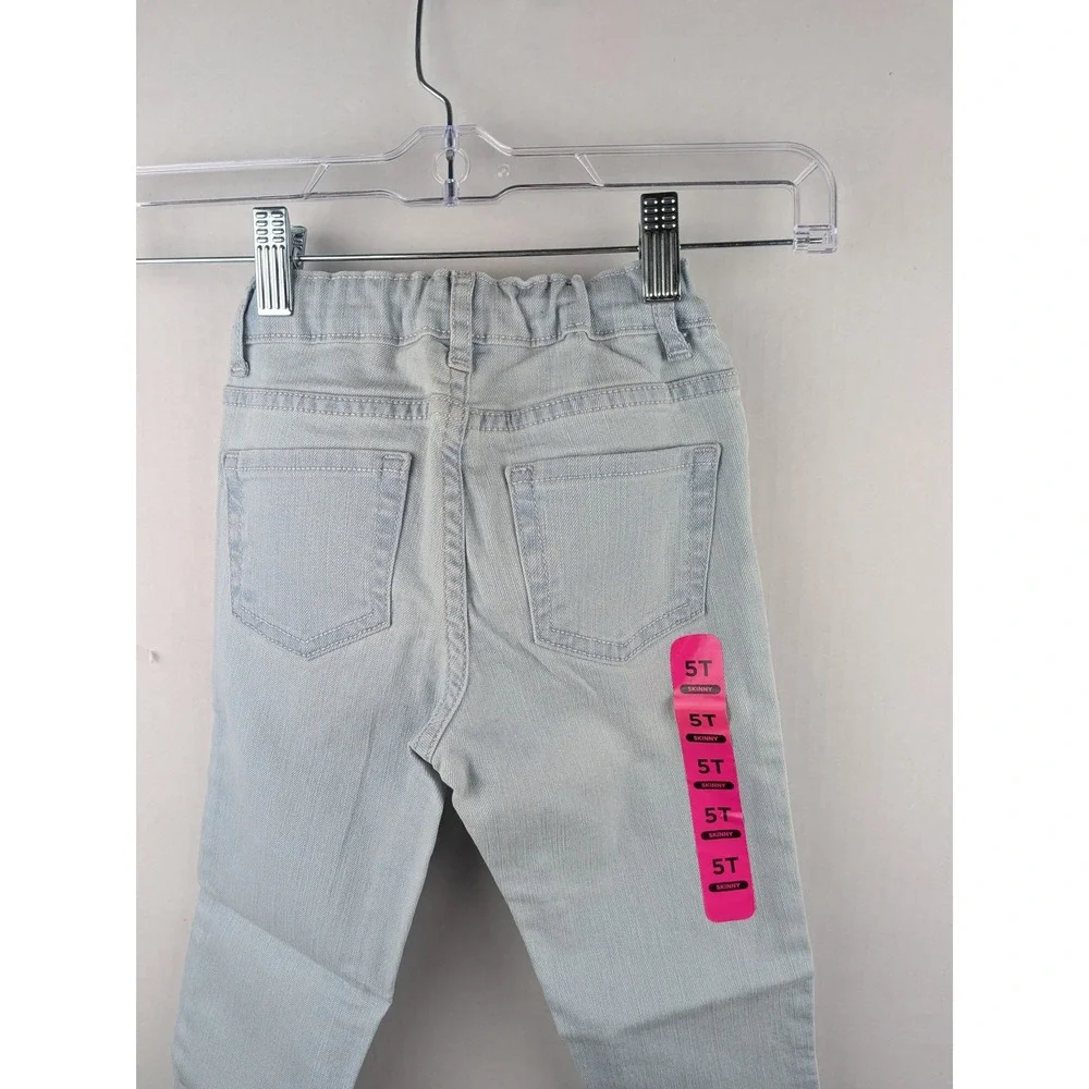 The Childrens Place Kids Light Wash Skinny Jeans Adjustable Waist 5T New